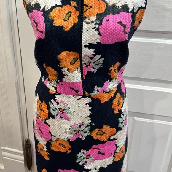 j crew portfolio petunia print in elenore floral navy Shift Dress Sz 10 Rn77388 - Picture 2 of 10
